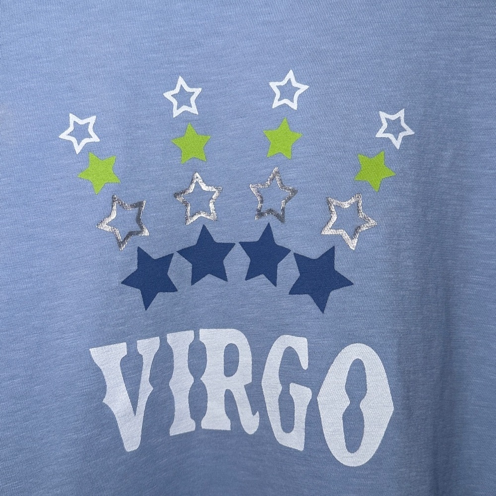 Aerie Star Sign Virgo Graphic Cropped Light Blue Tshirt Size Medium EUC - Picture 5 of 8